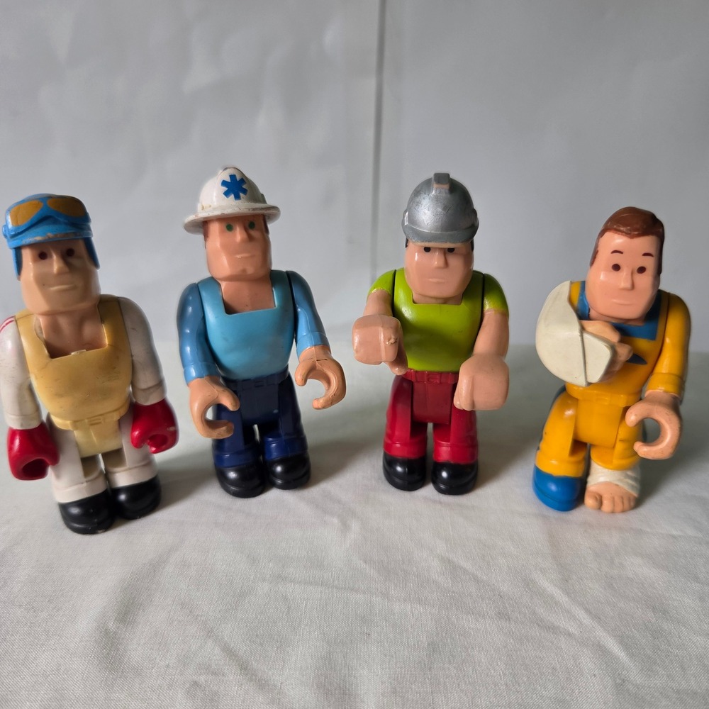 Fisher Price Rescue Heroes Action Figures Lot of 4 Vintage Emergency Toys Read!